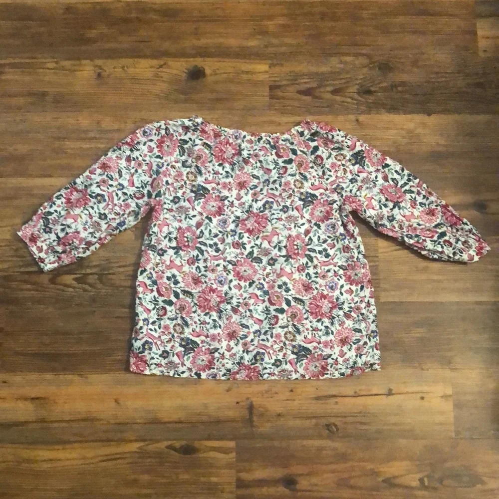 Old Navy l Pink Multi Color Woodland Floral Blouse